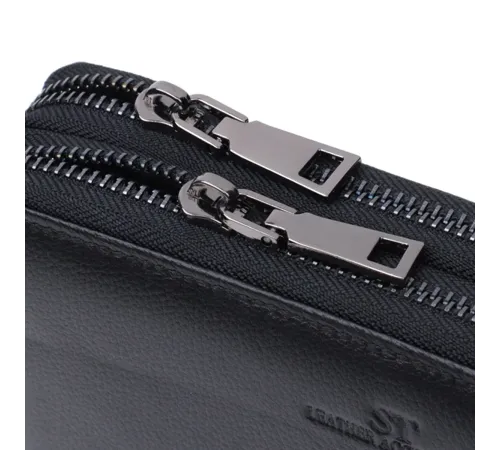 Чоловічий шкіряний клатч для карток купюр та документів ST Leather 22684 Чорний