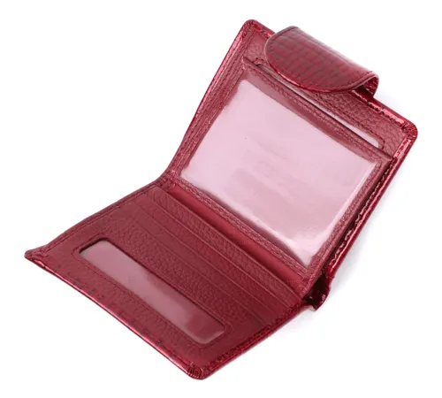 Лакований гаманець для жінок середнього розміру ST Leather 22685 Червоний