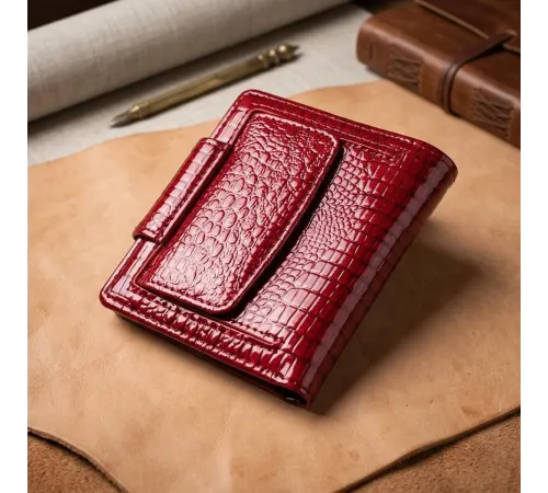 Лакований гаманець для жінок середнього розміру ST Leather 22685 Червоний