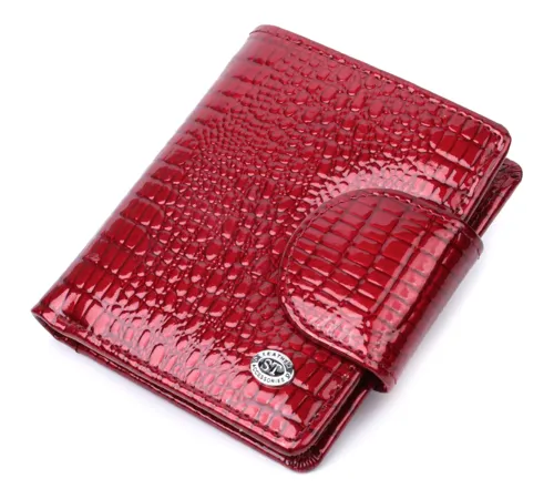 Лакований гаманець для жінок середнього розміру ST Leather 22685 Червоний
