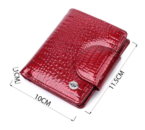 Лакований гаманець для жінок середнього розміру ST Leather 22685 Червоний