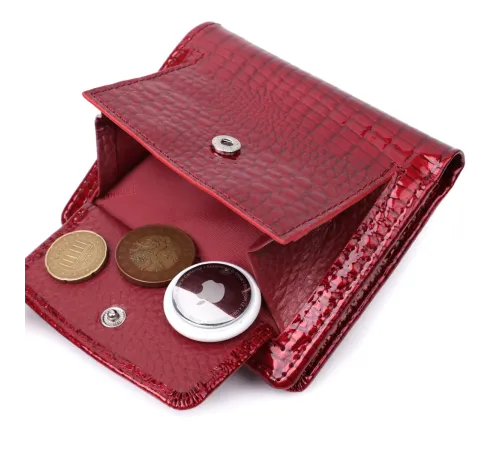 Лакований гаманець для жінок середнього розміру ST Leather 22685 Червоний