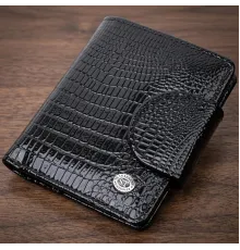 Гаманець для жінок середнього розміру з натуральної шкіри ST Leather 22686 Чорний
