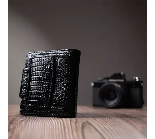 Гаманець для жінок середнього розміру з натуральної шкіри ST Leather 22686 Чорний