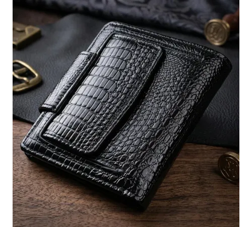 Гаманець для жінок середнього розміру з натуральної шкіри ST Leather 22686 Чорний