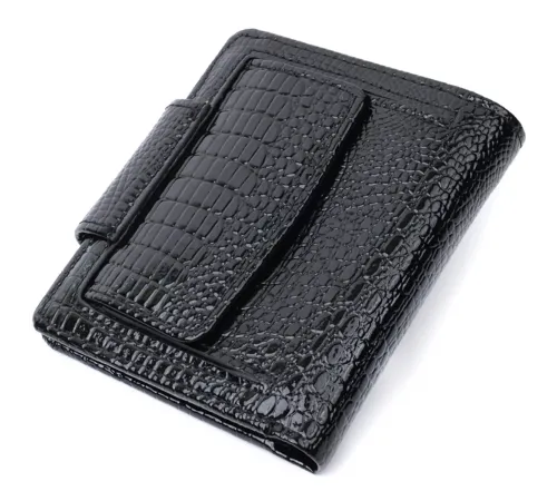 Гаманець для жінок середнього розміру з натуральної шкіри ST Leather 22686 Чорний