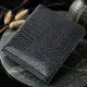 Компактний жіночий гаманець з натуральної лакованої шкіри ST Leather 22688 Чорний
