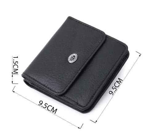 Жіночий шкіряний гаманець для карток купюр та монет ST Leather 22690 Чорний
