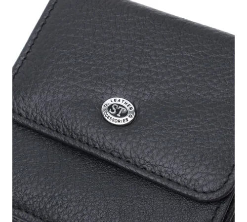 Жіночий шкіряний гаманець для карток купюр та монет ST Leather 22690 Чорний