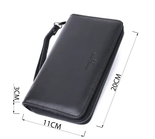 Чоловічий клатч із блоком для карт з натуральної шкіри ST Leather 22694 Чорний