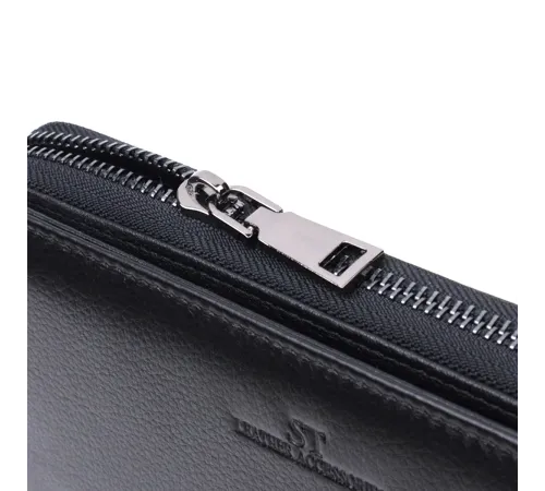 Чоловічий клатч із блоком для карт з натуральної шкіри ST Leather 22694 Чорний