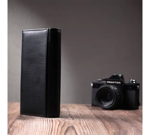 Жіночий шкіряний гаманець для карток купюр та монет ST Leather 22696 Чорний