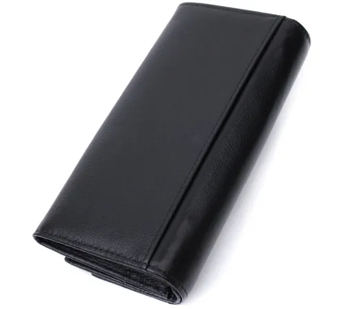 Жіночий шкіряний гаманець для карток купюр та монет ST Leather 22696 Чорний