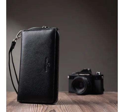 Красивий клатч унісекс на одне відділення з натуральної шкіри ST Leather 22697 Чорний