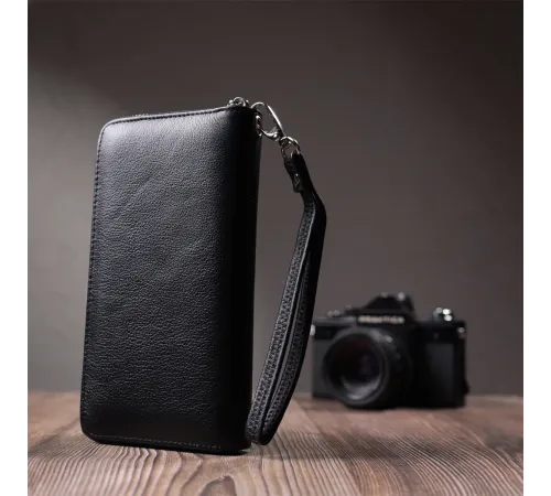 Красивий клатч унісекс на одне відділення з натуральної шкіри ST Leather 22697 Чорний