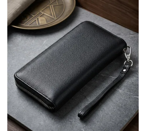 Красивий клатч унісекс на одне відділення з натуральної шкіри ST Leather 22697 Чорний