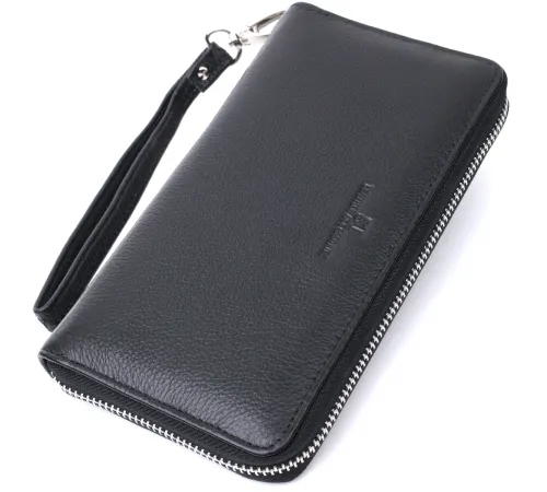 Красивий клатч унісекс на одне відділення з натуральної шкіри ST Leather 22697 Чорний