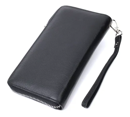 Красивий клатч унісекс на одне відділення з натуральної шкіри ST Leather 22697 Чорний