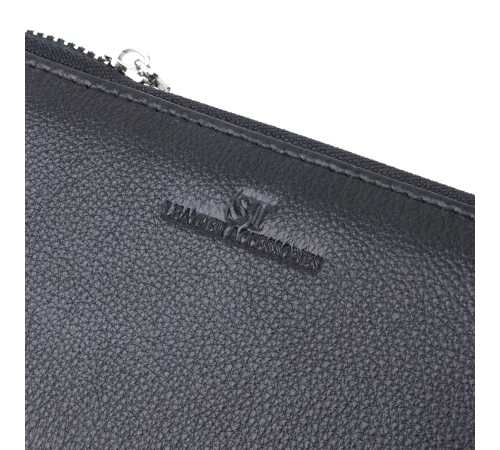Красивий клатч унісекс на одне відділення з натуральної шкіри ST Leather 22697 Чорний