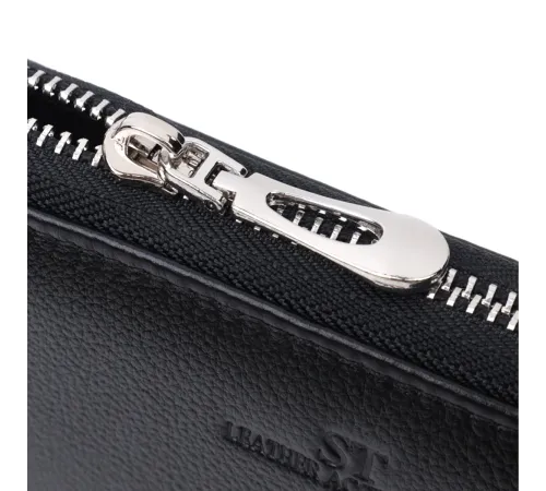 Красивий клатч унісекс на одне відділення з натуральної шкіри ST Leather 22697 Чорний