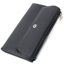 Жіноче портмоне з блоком для карт з натуральної шкіри ST Leather 22698 Чорний
