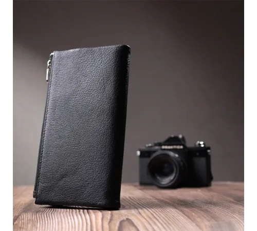 Жіноче портмоне з блоком для карт з натуральної шкіри ST Leather 22698 Чорний