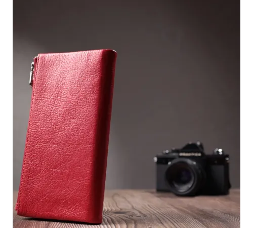Портмоне для жінок з блоком для карт з натуральної шкіри ST Leather 22699 Червоний