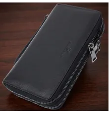 Стильний чоловічий клатч на два відділення із натуральної шкіри ST Leather 22700 Чорний