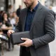 Стильний чоловічий клатч на два відділення із натуральної шкіри ST Leather 22700 Чорний