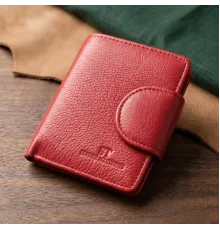 Вертикальний гаманець для яскравих жінок із натуральної шкіри ST Leather 22702 Червоний