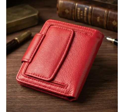 Вертикальний гаманець для яскравих жінок із натуральної шкіри ST Leather 22702 Червоний