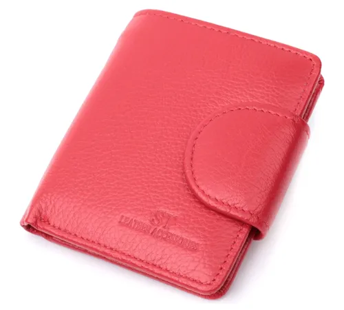 Вертикальний гаманець для яскравих жінок із натуральної шкіри ST Leather 22702 Червоний