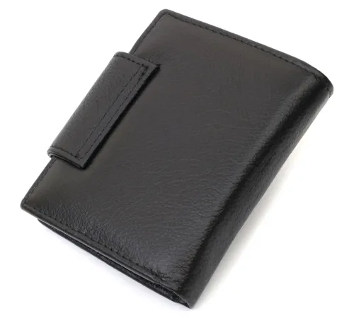 Вертикальний гаманець для жінок із натуральної шкіри ST Leather 22703 Чорний