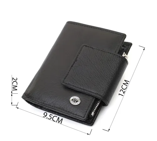Вертикальний гаманець для жінок із натуральної шкіри ST Leather 22703 Чорний