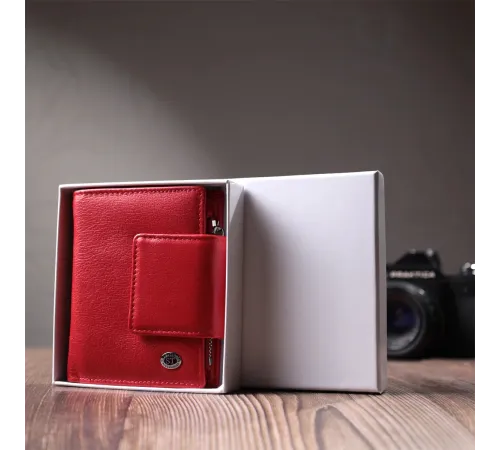 Жіночий гаманець вертикального формату із натуральної шкіри ST Leather 22704 Червоний