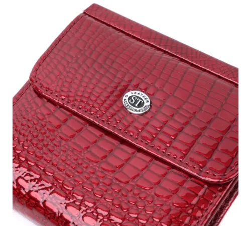 Фактурний жіночий гаманець із натуральної шкіри ST Leather 22705 Червоний