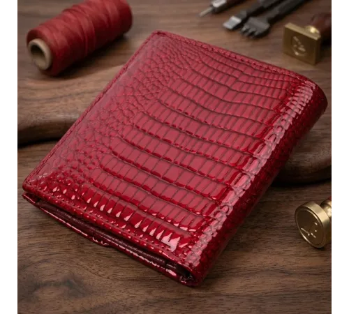 Фактурний жіночий гаманець із натуральної шкіри ST Leather 22705 Червоний