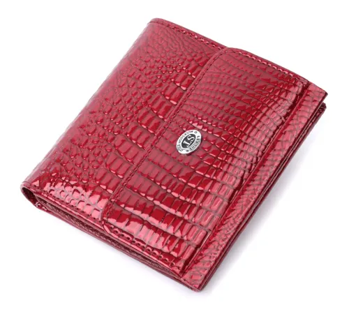 Фактурний жіночий гаманець із натуральної шкіри ST Leather 22705 Червоний