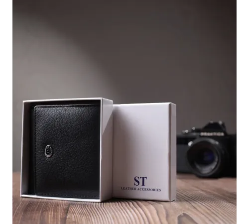 Гарний гаманець для жінок із натуральної шкіри ST Leather 22709 Чорний