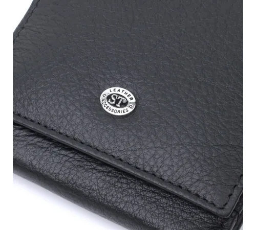 Гарний гаманець для жінок із натуральної шкіри ST Leather 22709 Чорний