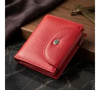Яскравий жіночий гаманець із монетницею з натуральної шкіри ST Leather 22712 Червоний