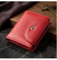 Яскравий жіночий гаманець із монетницею з натуральної шкіри ST Leather 22712 Червоний