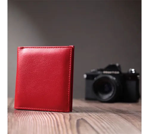 Гаманець середнього розміру для жінок із монетницею зовні із натуральної шкіри ST Leather 22720 Червоний