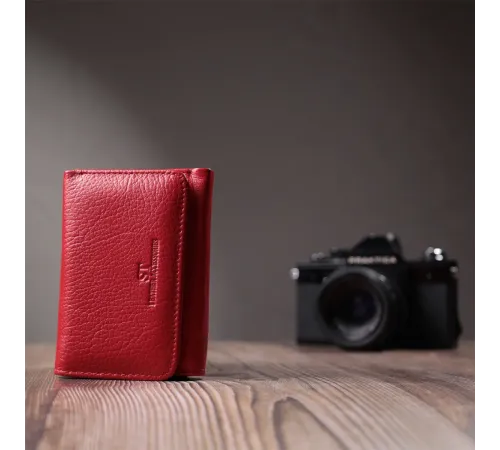 Жіноче портмоне з монетницею із натуральної шкіри ST Leather 22727 Червоний