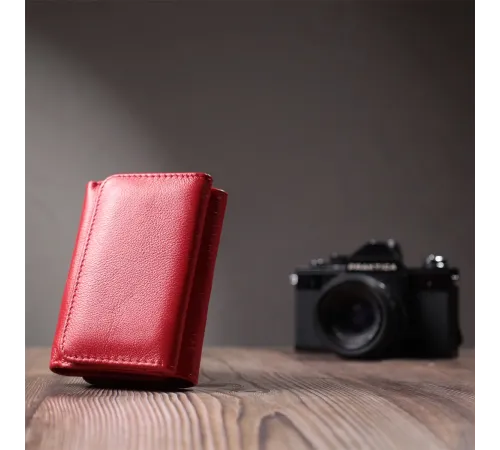 Жіноче портмоне з монетницею із натуральної шкіри ST Leather 22727 Червоний