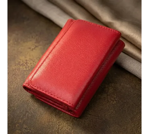 Жіноче портмоне з монетницею із натуральної шкіри ST Leather 22727 Червоний