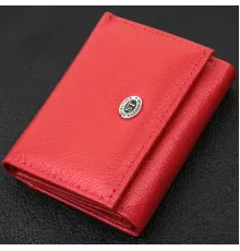 Компактне жіноче портмоне з монетницею із натуральної шкіри ST Leather 22729 Червоний