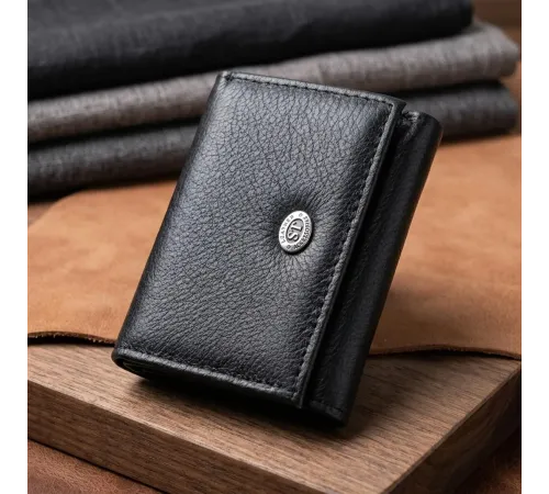 Невелике жіноче портмоне з монетницею з натуральної шкіри ST Leather 22730 Чорний