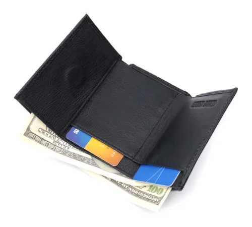Невелике жіноче портмоне з монетницею з натуральної шкіри ST Leather 22730 Чорний