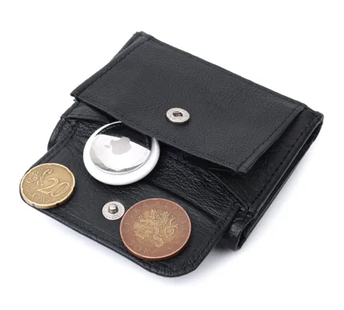 Невелике жіноче портмоне з монетницею з натуральної шкіри ST Leather 22730 Чорний